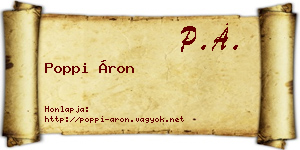 Poppi Áron névjegykártya